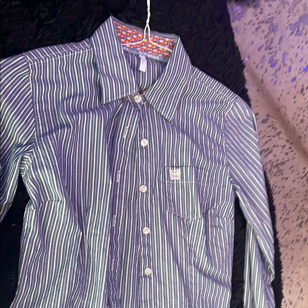 Striped Blue and White Kids Shirt